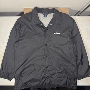 Polo Jeans Co Ralph Lauren Mens XL Coache Jacket Black Nylon Snap Front Vintage